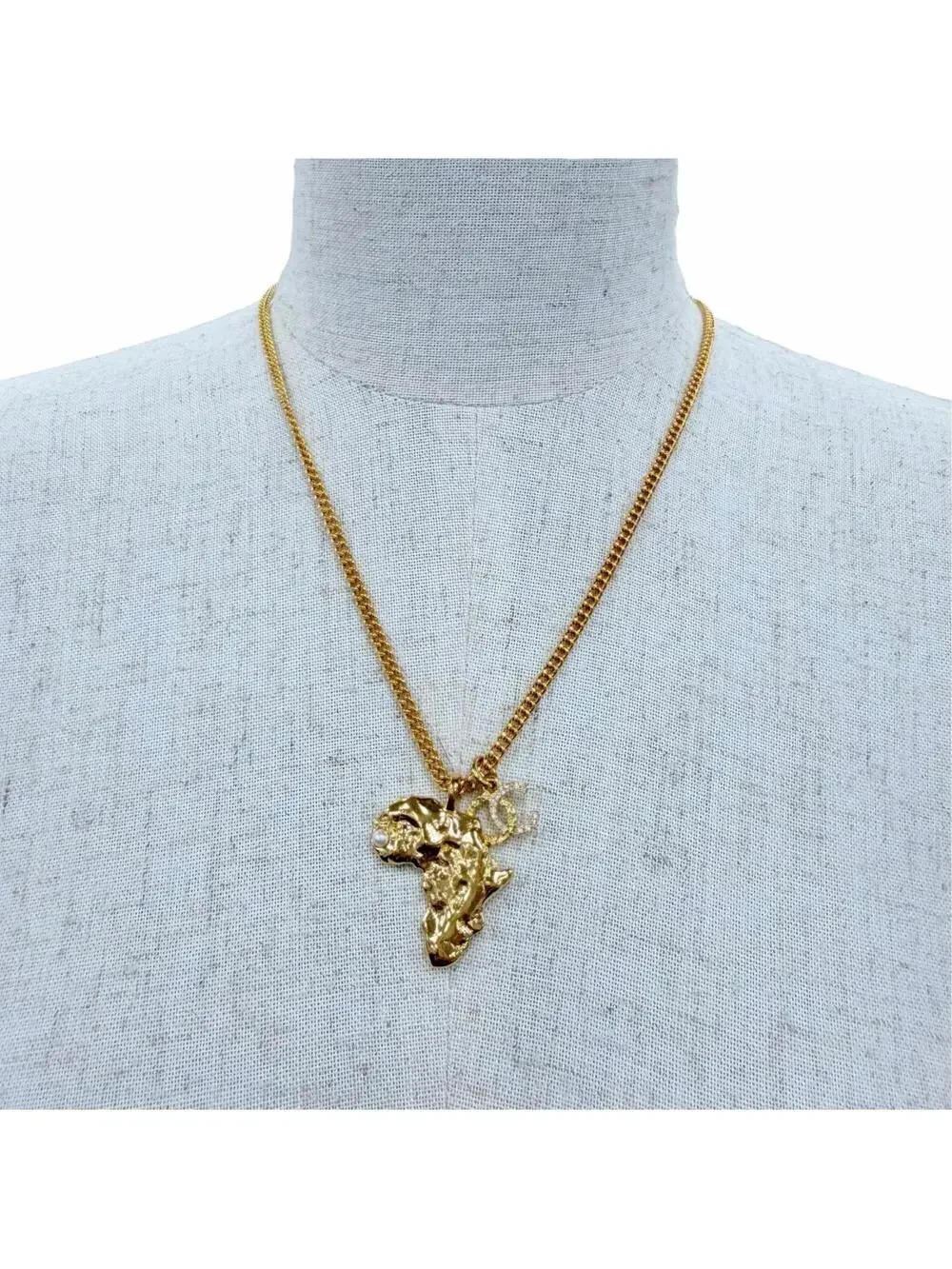 Chanel Cc Logo Pendant Necklace Gold- #357904C72B